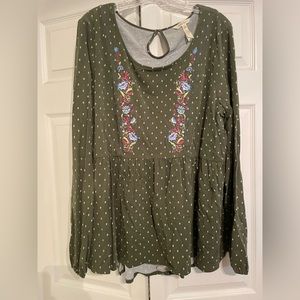 Matilda Jane Make Believe Through Generations knit embroidered top size XXL EUC